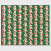 Retro Christmas Santa Claus Pattern Geschenkpapier (Flach)