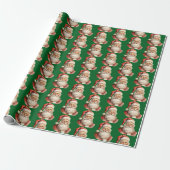 Retro Christmas Santa Claus Pattern Geschenkpapier (Ungerollt)