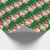 Retro Christmas Santa Claus Pattern Geschenkpapier (Ecke)