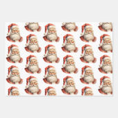 Retro Christmas Santa Claus Pattern Geschenkpapier Set (Vorderseite 2)