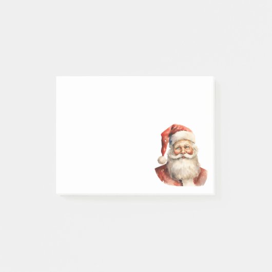 Retro Christmas Santa Claus Post-it Klebezettel (Vorderseite)
