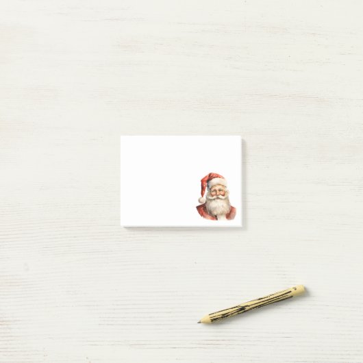 Retro Christmas Santa Claus Post-it Klebezettel (Auf Schreibtisch)