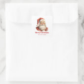 Retro Christmas Santa Claus Quadratischer Aufkleber (Tasche)