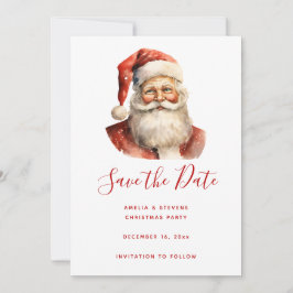 Retro Christmas Santa Claus Save The Date