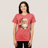 Retro Christmas Santa Claus Tri-Blend Shirt (Vorderseite voll)