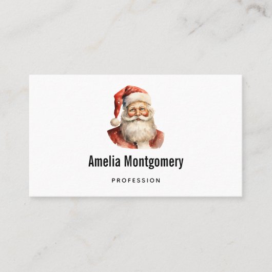 Retro Christmas Santa Claus Visitenkarte (Vorderseite)