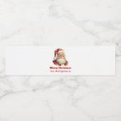 Retro Christmas Santa Claus Wasserflaschenetikett (Einzelnes Label)