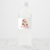 Retro Christmas Santa Claus Wasserflaschenetikett (Vorderseite)