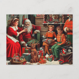 Retro Christmas Santa Horror Postkarte