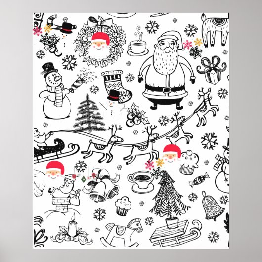 Retro Christmas Santa Poster (Vorne)