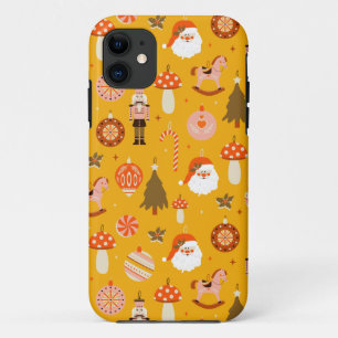 Retro Christmas Santa Rocking Pferdemuster Case-Mate iPhone Hülle