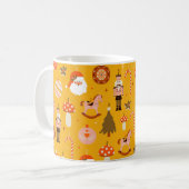 Retro Christmas Santa Rocking Pferdemuster Kaffeetasse (Vorderseite Links)