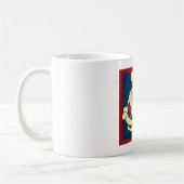 Retro Christmas Santa und sein Reindeer Buddy Kaffeetasse (Links)