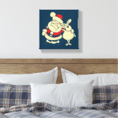 Retro Christmas Santa und sein Reindeer Buddy Leinwanddruck (Insitu (Schlafzimmer))