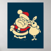 Retro Christmas Santa und sein Reindeer Buddy Poster (Vorne)