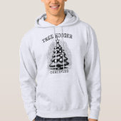 Retro Christmas - Schwarzer Vintager Halbtonbaum Hoodie (Vorderseite)