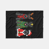 Retro Christmas Scottierrier Santa Reindeer Dog Lo Fleecedecke (Vorderseite (Horizontal))
