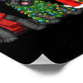 Retro Christmas Scottierrier Santa Reindeer Dog Lo Poster (Ecke)