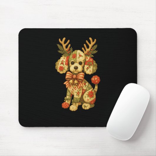 Retro Christmas Season Patchwork Odle Dog Squad Fa Mousepad (Mit Mouse)