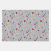 Retro Christmas Set 1 Grau Weihnachten Geschenkpapier Set (Vorderseite 2)