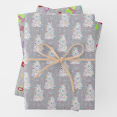 Retro Christmas Set 1 Grau Weihnachten Geschenkpapier Set (Beispiel)