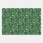 Retro Christmas Set 1 Grün Weihnachten Geschenkpapier Set (Vorderseite 2)