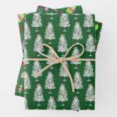 Retro Christmas Set 1 Grün Weihnachten Geschenkpapier Set (Beispiel)