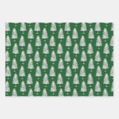 Retro Christmas Set 1 Grün Weihnachten Geschenkpapier Set (Vorderseite)