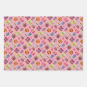 Retro Christmas Set 1 Rosa Weihnachten Geschenkpapier Set (Vorderseite 3)