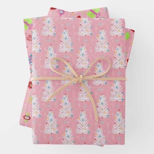 Retro Christmas Set 1 Rosa Weihnachten Geschenkpapier Set (Beispiel)