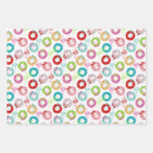 Retro Christmas Set 2 Rosa Weihnachten Geschenkpapier Set (Vorderseite)