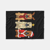 Retro Christmas Shar Pei Santa Reindeer Dog Lover  Fleecedecke (Vorderseite (Horizontal))