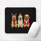 Retro Christmas Shar Pei Santa Reindeer Dog Lover Mousepad (Mit Mouse)