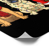 Retro Christmas Shar Pei Santa Reindeer Dog Lover  Poster (Ecke)