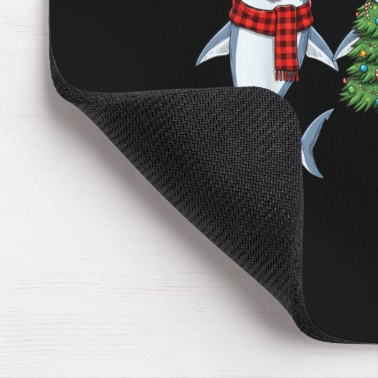 Retro Christmas Shark Santa Reindeer Mousepad (Ecke)