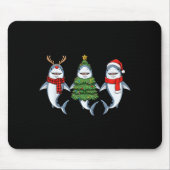 Retro Christmas Shark Santa Reindeer Mousepad (Vorne)