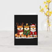 Retro Christmas Shiba Inu Santa Reindeer Dog Lover Karte (Gelbe Blume)