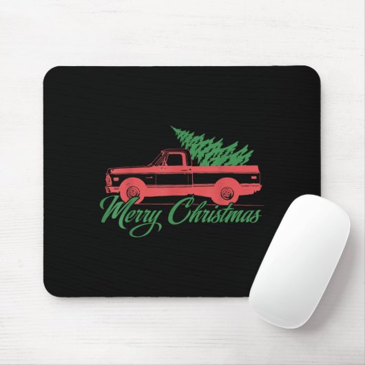 Retro Christmas Shirt - Clic Truck With Tree  Mousepad (Mit Mouse)