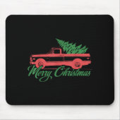 Retro Christmas Shirt - Clic Truck With Tree  Mousepad (Vorne)