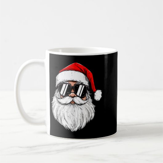 Retro Christmas Shirts Men Boys Santa Face With Su Kaffeetasse (Links)