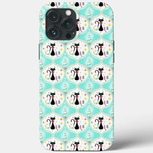 Retro Christmas Siamese Cat Ogee Case-Mate iPhone Hülle (Rückseite)