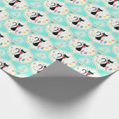 Retro Christmas Siamese Cat Ogee Pattern Geschenkpapier (Ecke)