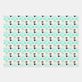 Retro Christmas Siamese Cat Ogee Pattern Geschenkpapier Set (Vorderseite 2)