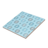 Retro Christmas Snowflakes Baby Blue Fliese (Seite)