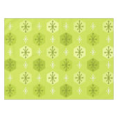 Retro Christmas Snowflakes Chartreuse Tischdecke (Vorderseite (Horizontal))