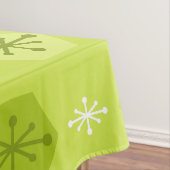 Retro Christmas Snowflakes Chartreuse Tischdecke (Beispiel)