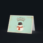 Retro Christmas Snowman Grußkarte Feiertagskarte<br><div class="desc">Sind Sie bereit,  alle Ihre Weihnachts- und Feiertagskarten auszuschicken? Diese Retro-Weihnachtskarte ist der perfekte Weg,  um Ihrem Porto in diesem Jahr etwas mehr zu geben! In dieser schneebedeckten Grußkarte sind Weihnachtsschneemänner,  Weihnachtsstuben und Bühnenpinsel enthalten! Viel Spaß!</div>
