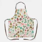 Retro Christmas Snowman Rentier Doodles Schürze (Vorderseite)