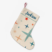 Retro Christmas Sparkle Custom Kleiner Weihnachtsstrumpf (Vorderansicht (hängend))