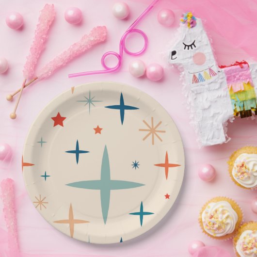 Retro Christmas Sparkle Holiday Party Pappteller (Party)